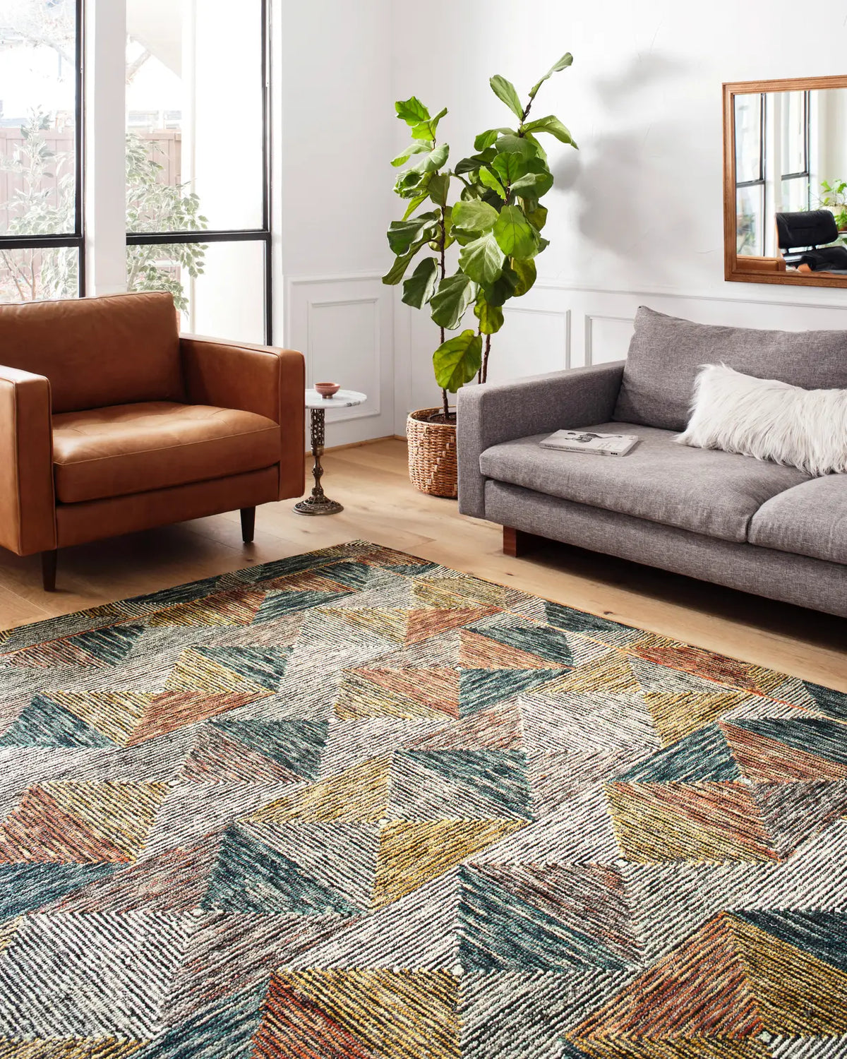 Loloi Spectrum Spe-01 Lagoon/Spice Rugs - room scene 1