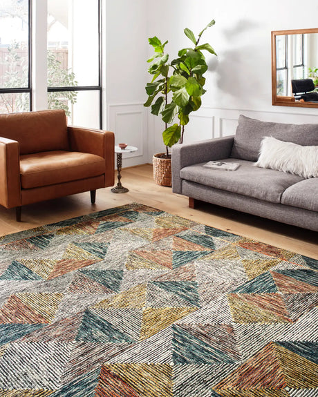 Loloi Spectrum Spe-01 Lagoon/Spice Rugs - room scene 1