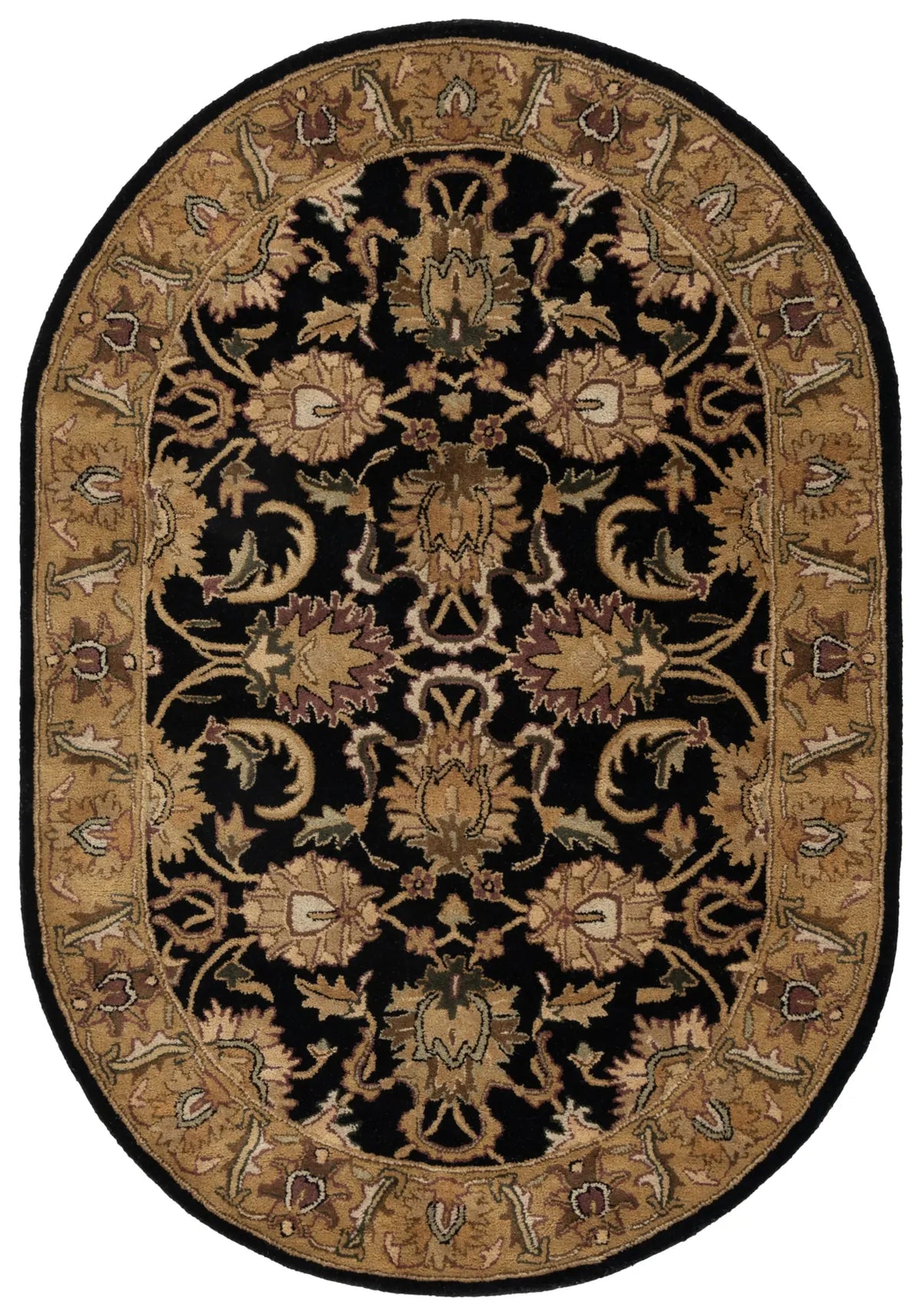 Safavieh Classic 4'-6" x 6'-6" Rug in Black / Gold