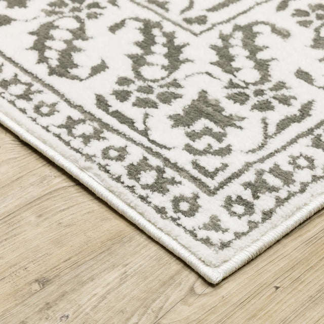 Oriental Weavers Montecito 2062H Grey/ White Rug - corner detail