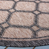 Safavieh Courtyard 6'-7" x 6'-7" Rug in Natural / Black