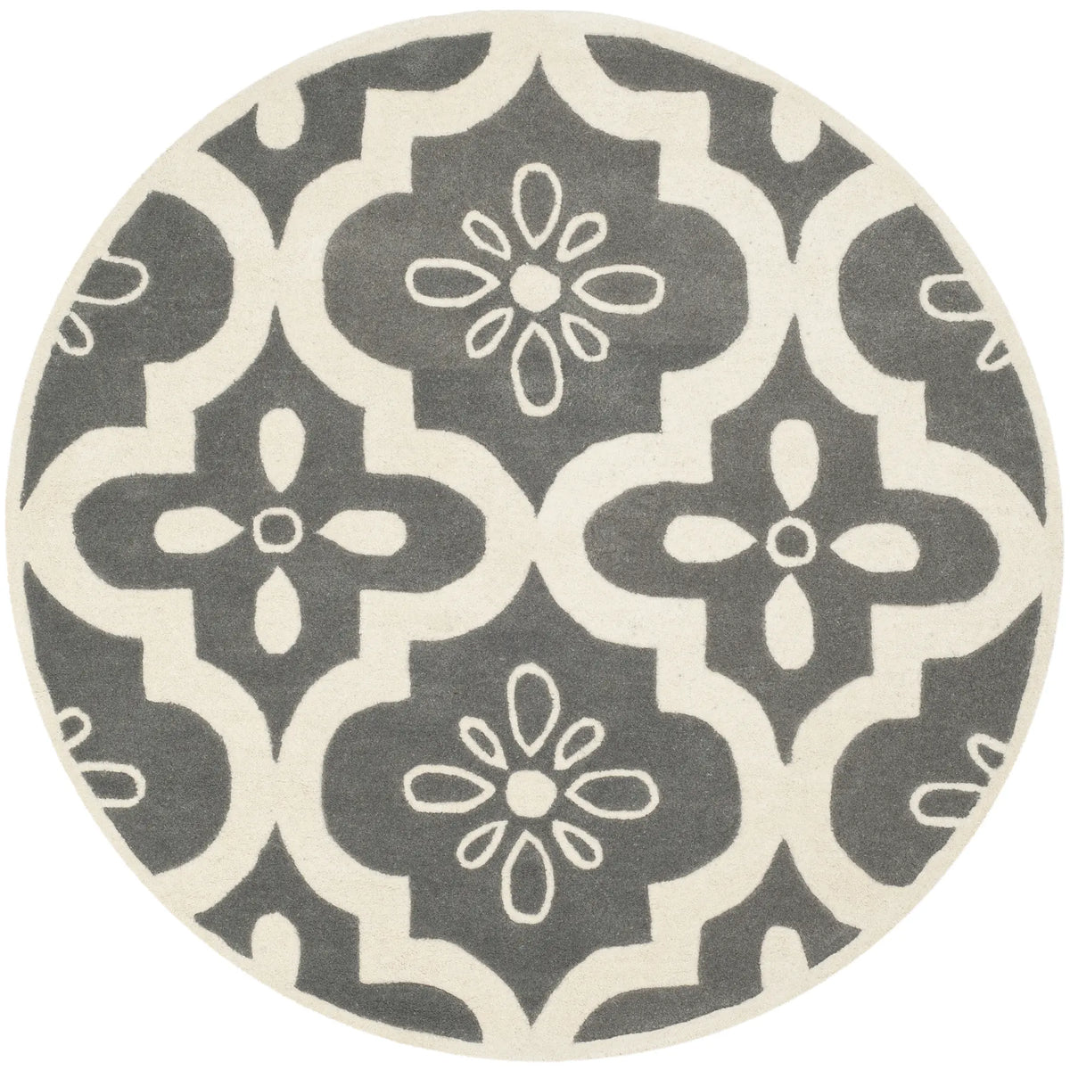 Safavieh Chatham 5'-0" x 5'-0" Rug in Dark Grey / Ivory