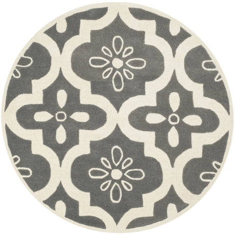Safavieh Chatham 5'-0" x 5'-0" Rug in Dark Grey / Ivory