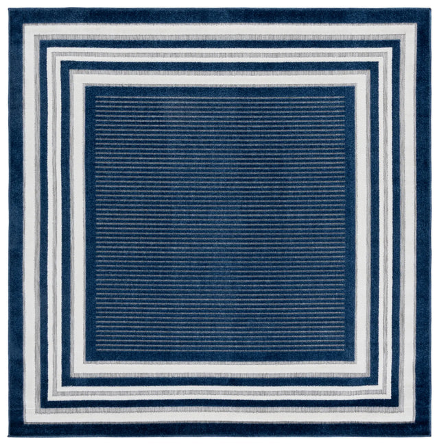 Safavieh Cabana 6'-7" x 6'-7" Rug in Blue / Ivory