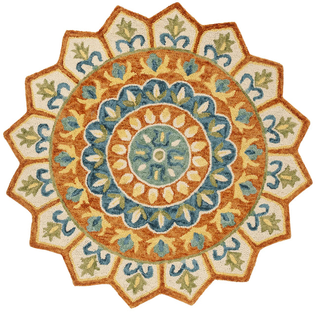 Safavieh Novelty 5'-0" x 5'-0" Rug in Rust / Ivory