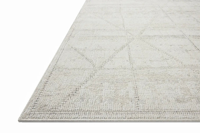 Loloi Roxie ROX-01 Contemporary Power Loomed Ivory, Graphite Rug - rug corner