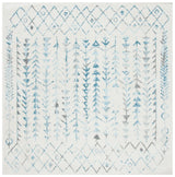 Safavieh Tulum 6'-7" x 6'-7" Rug in Ivory / Turquoise