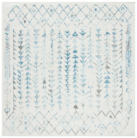 Safavieh Tulum 6'-7" x 6'-7" Rug in Ivory / Turquoise