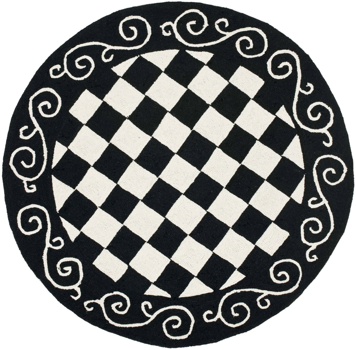 Safavieh Chelsea 4'-0" x 4'-0" Rug in Black / Ivory