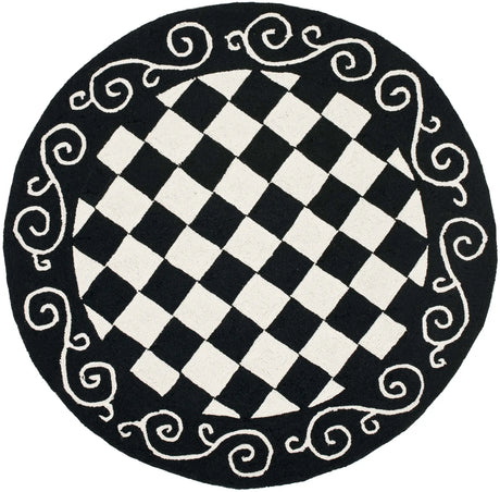 Safavieh Chelsea 4'-0" x 4'-0" Rug in Black / Ivory