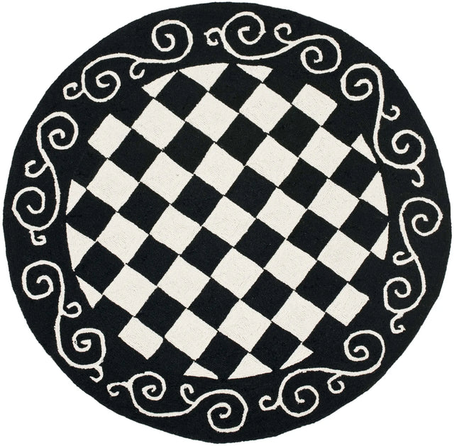 Safavieh Chelsea 4'-0" x 4'-0" Rug in Black / Ivory