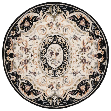 Safavieh Savonnerie 6'-0" x 6'-0" Rug in Ivory / Black