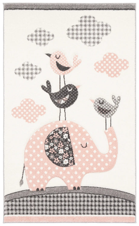 Safavieh Carousel Kids 100 3'-3" x 5'-3" Rug in Pink / Ivory