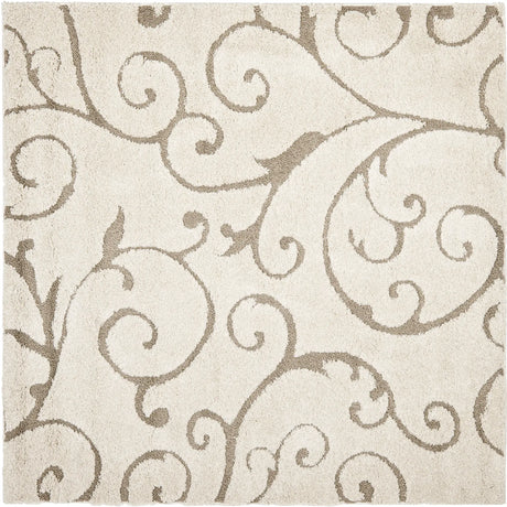 Safavieh Florida Shag 6'-7" x 6'-7" Rug in Cream / Beige