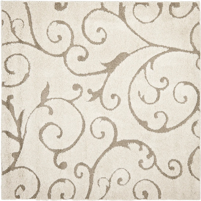 Safavieh Florida Shag 6'-7" x 6'-7" Rug in Cream / Beige
