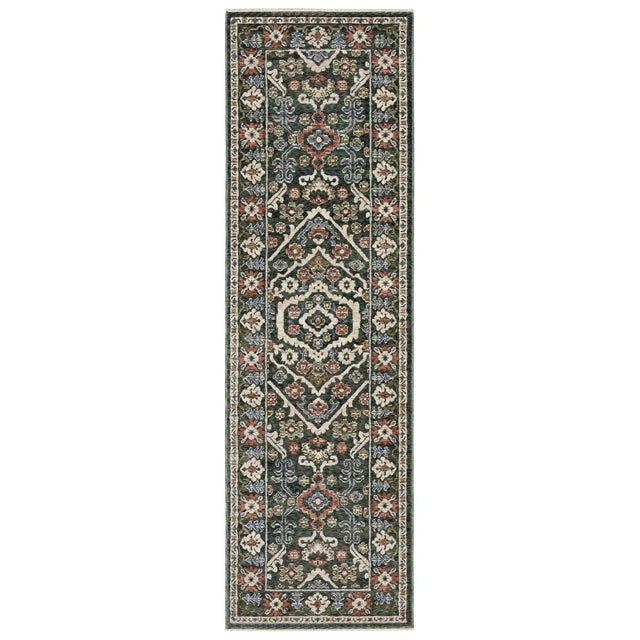 Oriental Weavers Sphinx HASTINGS HA02B Green Floral Rugs - runner