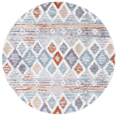 Safavieh Berber Shag 10'-0" x 10'-0" Rug in Blue Rust / Ivory