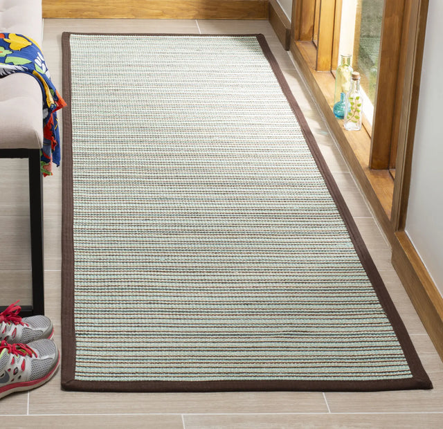 Safavieh Natural Fiber 2'-6" x 8'-0" Rug in Teal / Brown