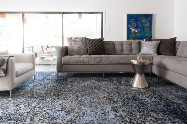 Loloi Viera VR-07 Grey / Navy Rugs - room scene 1 horizontal