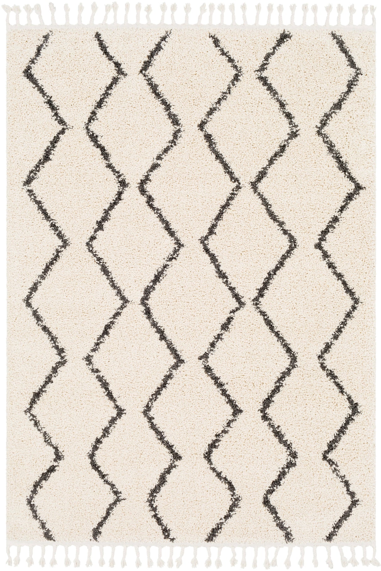 Surya Berber Shag Bbe-2303 Charcoal, Beige Rugs.