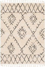 Surya Berber Shag Bbe-2305 Charcoal, Beige Rugs.