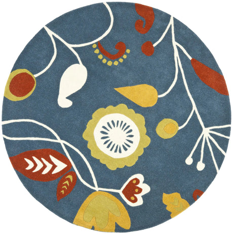 Safavieh Soho 6'-0" x 6'-0" Rug in Dark Blue / Multi