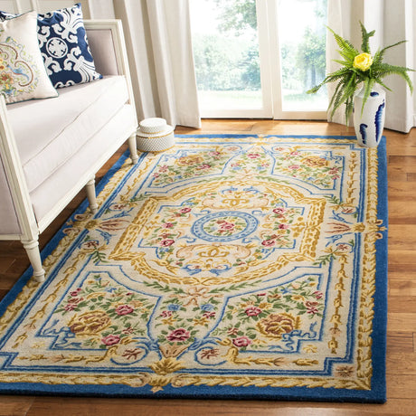 Safavieh Savonnerie 5'-0" x 8'-0" Rug in Blue / Ivory