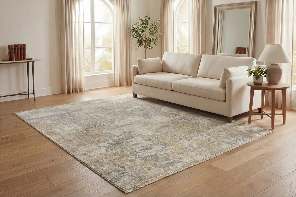 Dynamic Rugs Solace 17925 Power Loomed Modern Beige/Grey/Cream Rug - Room