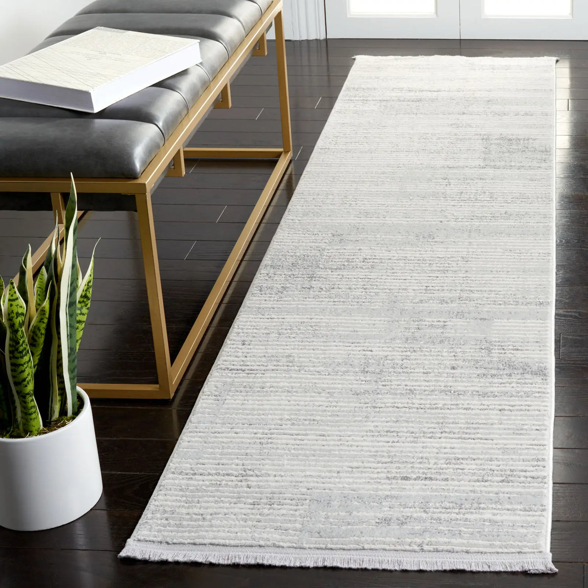Safavieh Whisper 2'-2" x 8'-0" Rug in Grey / Ivory