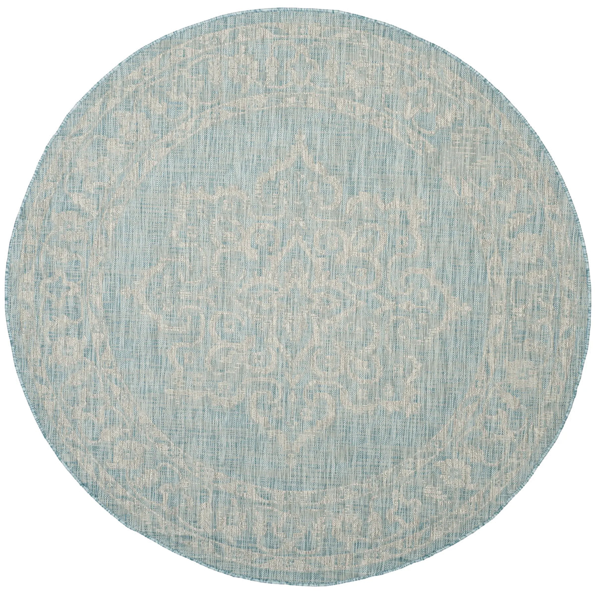 Safavieh Courtyard 6'-7" x 6'-7" Rug in Aqua / Grey