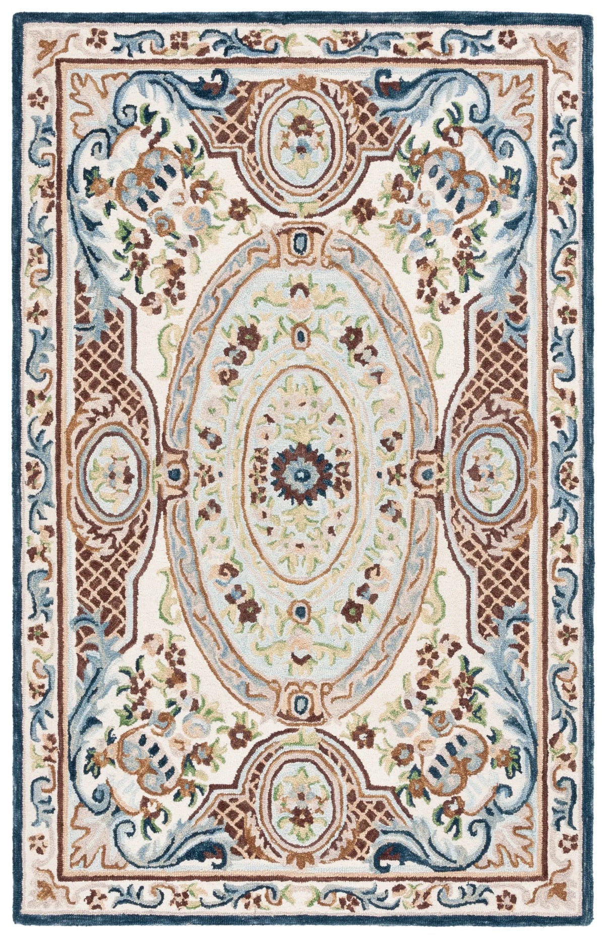 Safavieh Aubusson 4'-0" x 6'-0" Rug in Ivory / Blue