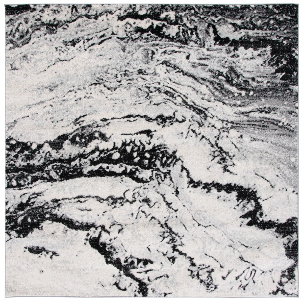 Safavieh Tulum 6'-7" x 6'-7" Rug in Ivory / Black