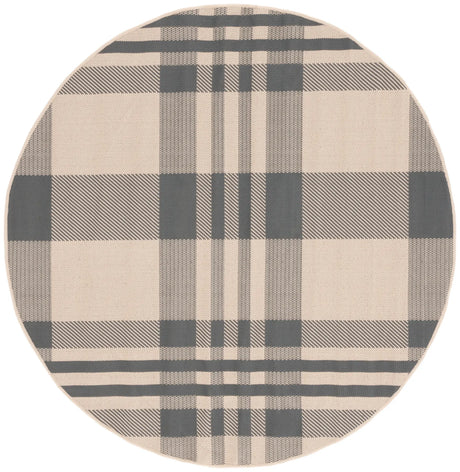 Safavieh Courtyard 5'-3" x 5'-3" Rug in Grey / Bone