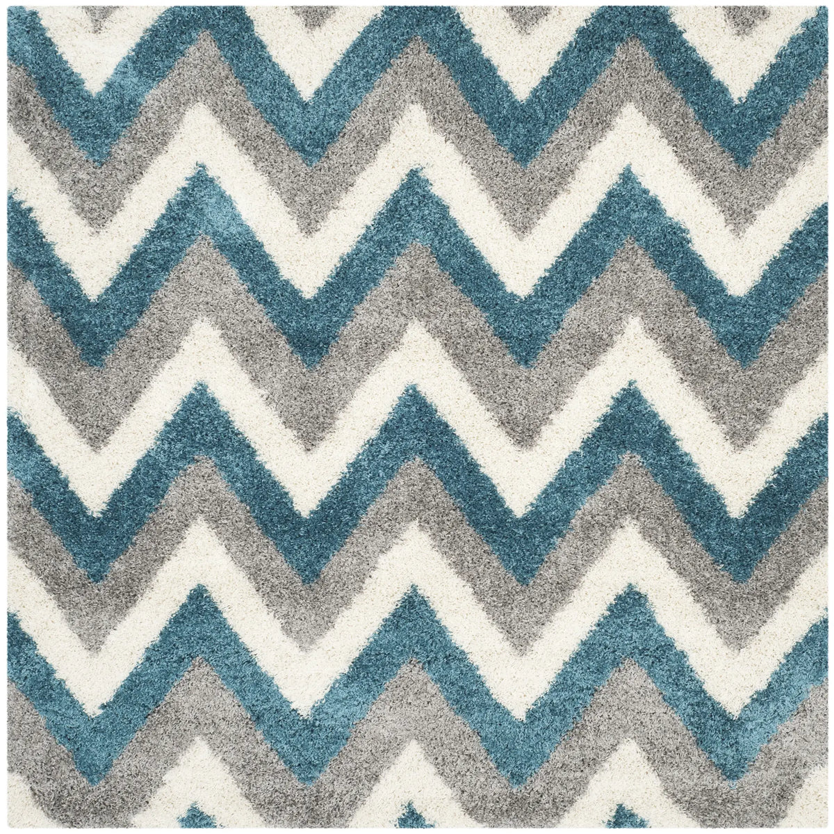 Safavieh Sgk-Shag Kids 6'-7" x 6'-7" Rug in Ivory / Blue