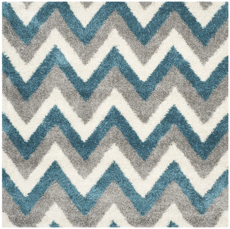 Safavieh Sgk-Shag Kids 6'-7" x 6'-7" Rug in Ivory / Blue