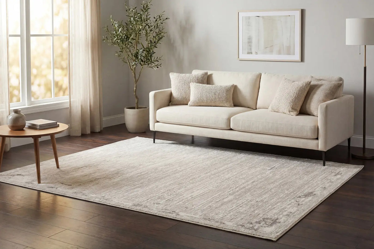 Dynamic Rugs Atlas 2581 Power Loomed Modern Beige/Ivory Rug - Room