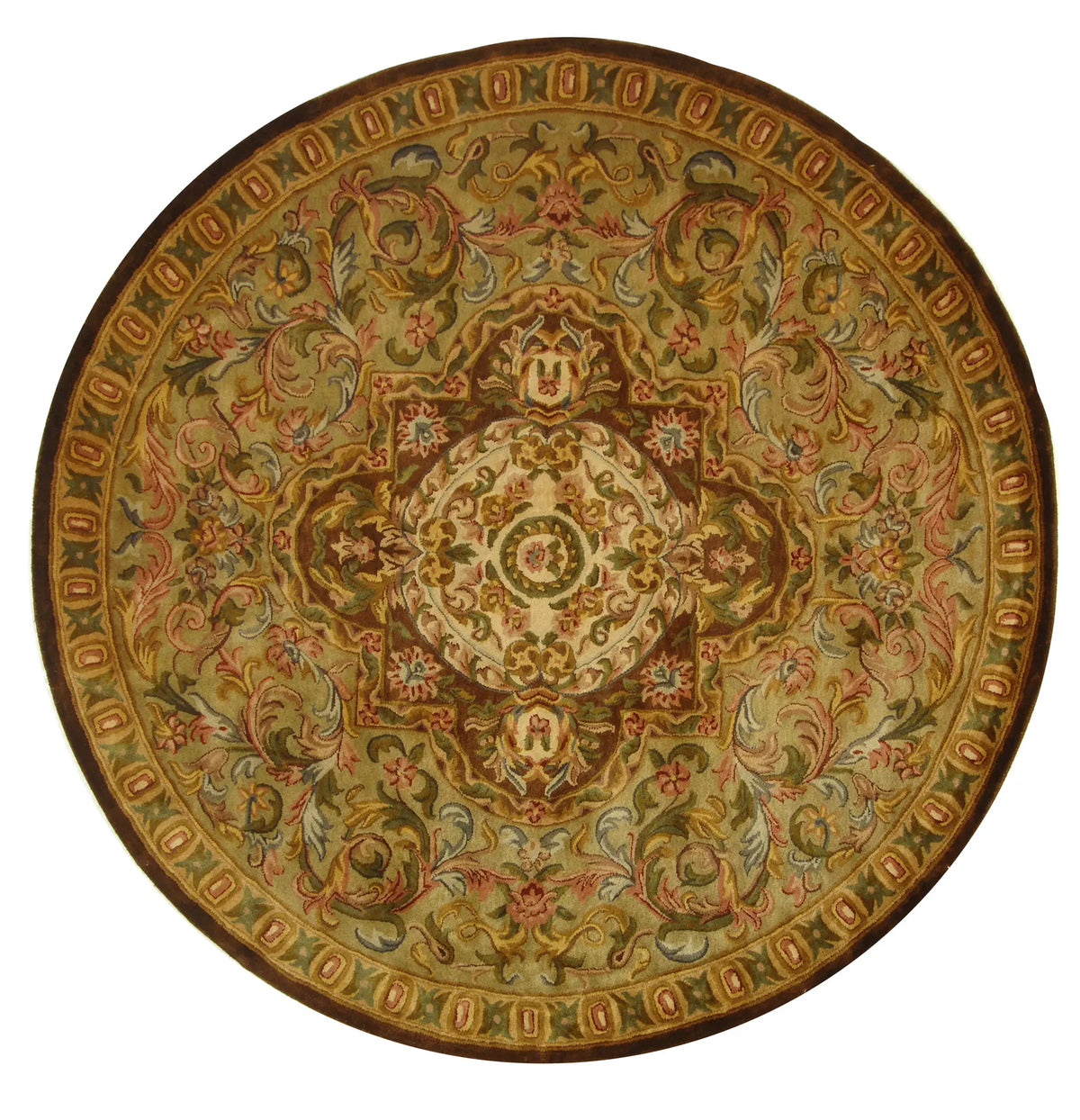 Safavieh Classic 8'-0" x 8'-0" Rug in Beige / Olive