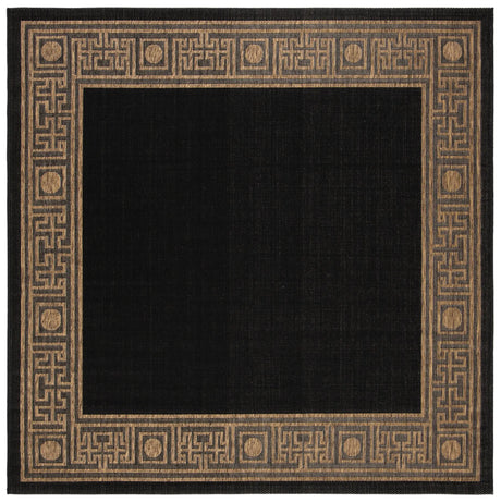 Safavieh Courtyard 6'-7" x 6'-7" Rug in Black / Coffee