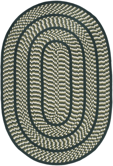 Safavieh Braided 3'-0" x 5'-0" Rug in Ivory / Dark Green