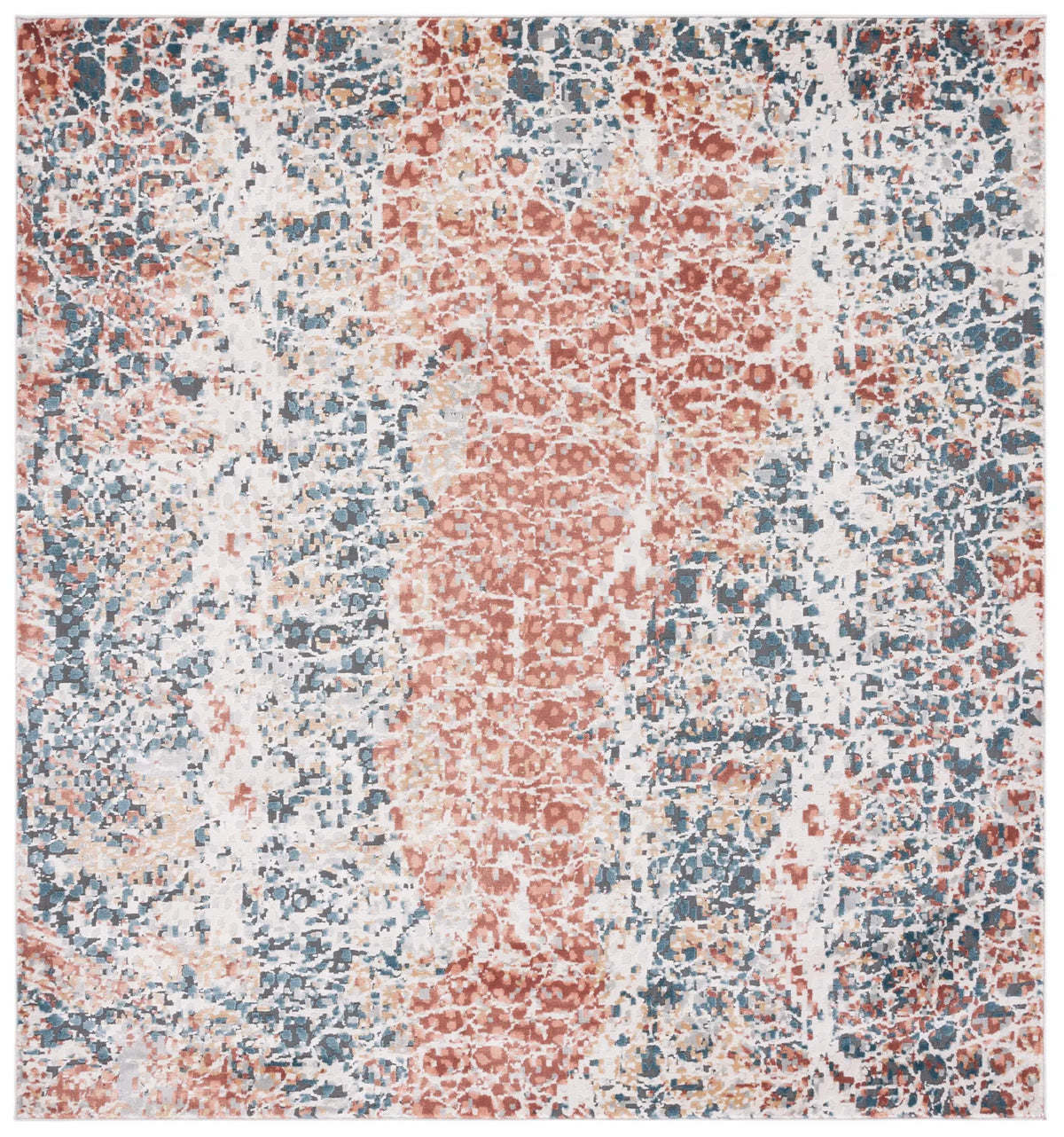 Safavieh Invista 6'-7" x 6'-7" Rug in Navy / Rust