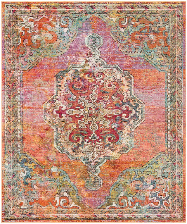 Safavieh Crystal 10'-0" x 14'-0" Rug in Orange / Light Blue