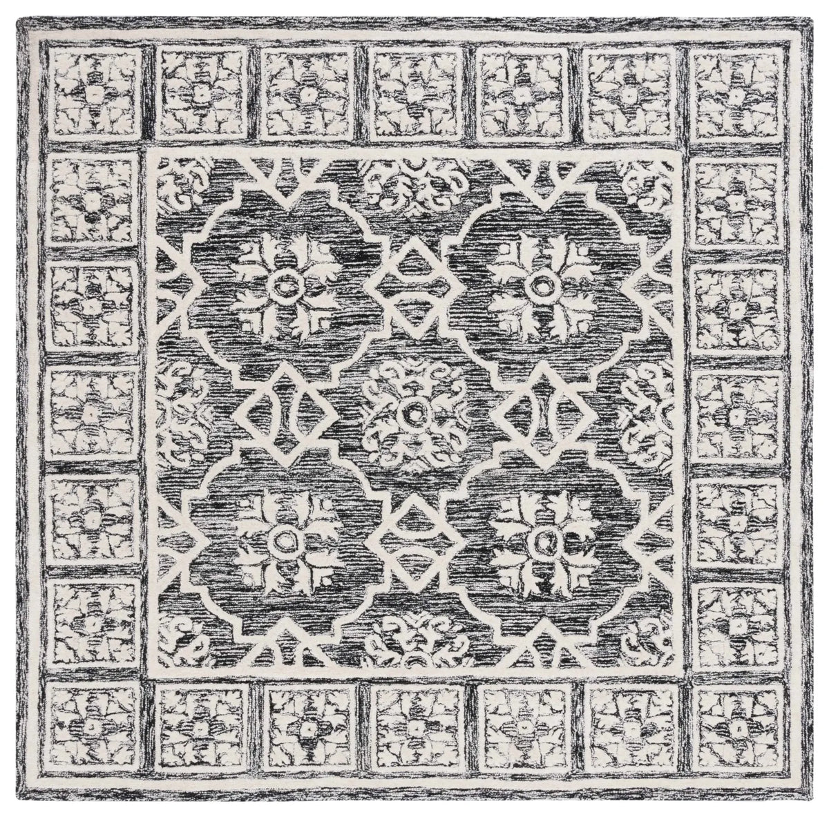 Safavieh Metro 6'-0" x 6'-0" Rug in Black / Ivory