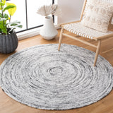 Safavieh Braided 5'-0" x 5'-0" Rug in Ivory / Black