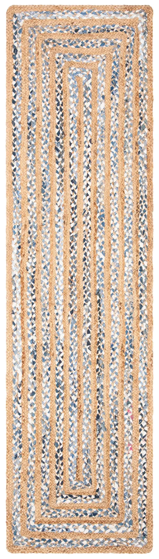 Safavieh Natural Fiber 2'-3" x 8'-0" Rug in Blue / Natural