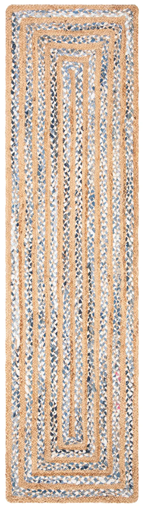 Safavieh Natural Fiber 2'-3" x 8'-0" Rug in Blue / Natural