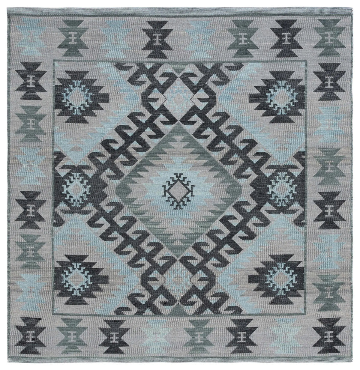 Safavieh Kilim 6'-0" x 6'-0" Rug in Grey / Black