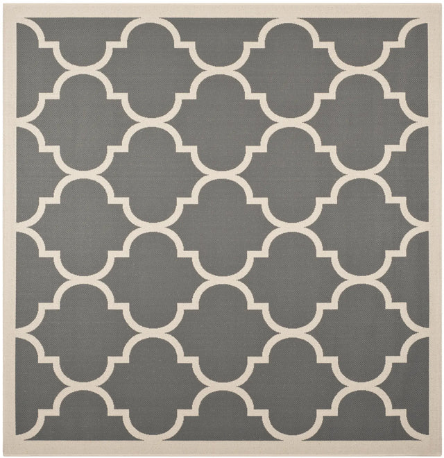 Safavieh Courtyard 6'-7" x 6'-7" Rug in Anthracite / Beige