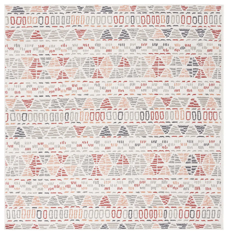 Safavieh Pyramid 6'-7" x 6'-7" Rug in Ivory Grey / Rust