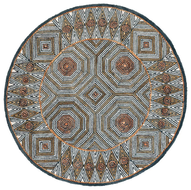 Safavieh Micro-Loop 5'-0" x 5'-0" Rug in Blue / Ivory