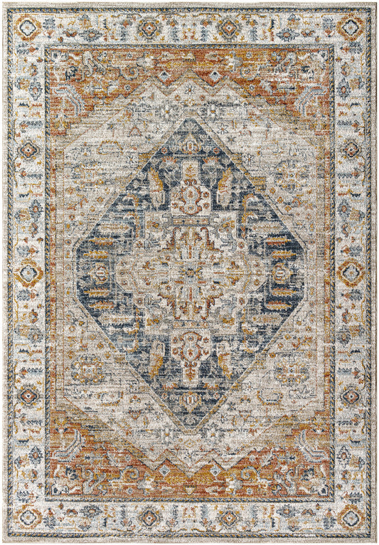 Surya Beckham Bcm-2300 Off-White, Amber, Charcoal, Light Slate, Ice Blue, Medium Brown Area Rug